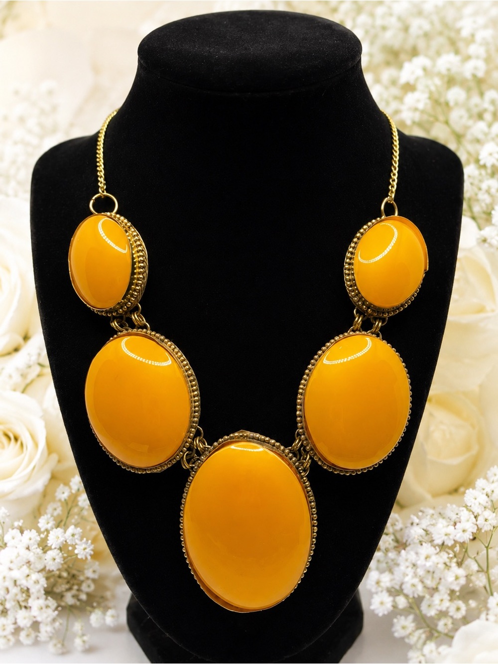 Bold Yellow Statement Necklace - Women Jewelry